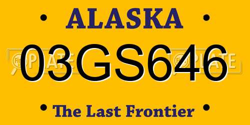 03GS646 Alaska License Plate
