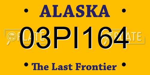03PI164 Alaska License Plate