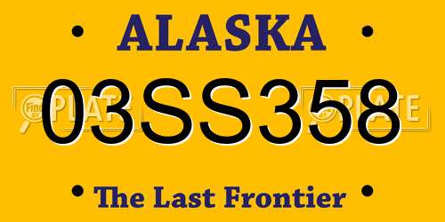 03SS358 Alaska License Plate