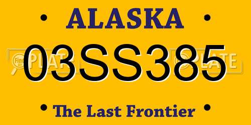 03SS385 Alaska License Plate