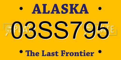 03SS795 Alaska License Plate
