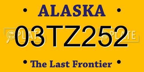 03TZ252 Alaska License Plate