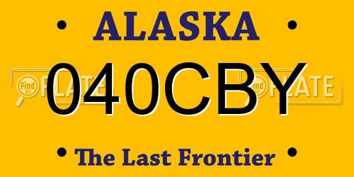 040CBY Alaska License Plate