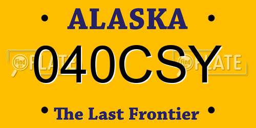 040CSY Alaska License Plate