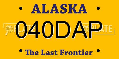 040DAP Alaska License Plate