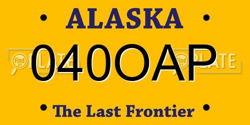 040OAP Alaska License Plate