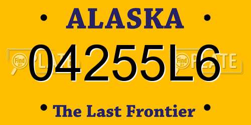 04255L6 Alaska License Plate