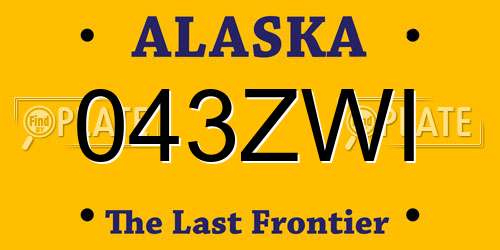 043ZWI Alaska License Plate