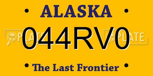 044RV0 Alaska License Plate