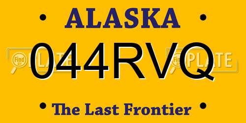 044RVQ Alaska License Plate