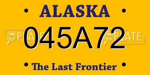 045A72 Alaska License Plate