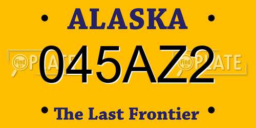 045AZ2 Alaska License Plate