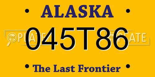 045T86 Alaska License Plate