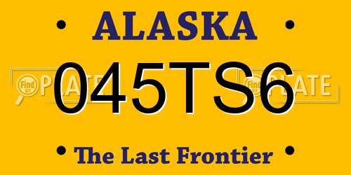 045TS6 Alaska License Plate