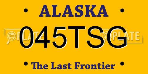 045TSG Alaska License Plate