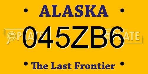 045ZB6 Alaska License Plate