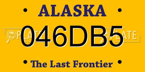 046DB5 Alaska License Plate