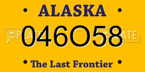 046O58 Alaska License Plate