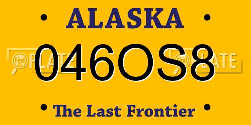 046OS8 Alaska License Plate