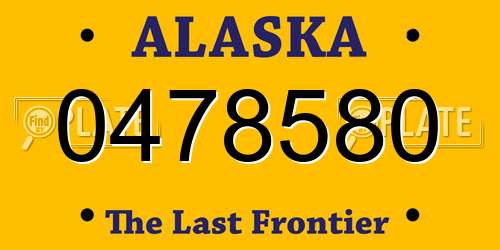 0478580 Alaska License Plate