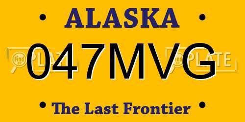 047MVG Alaska License Plate