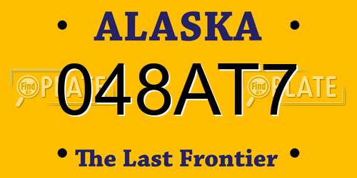 048AT7 Alaska License Plate