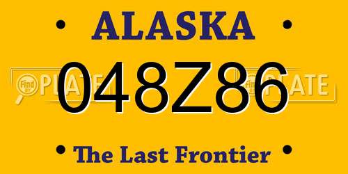 048Z86 Alaska License Plate