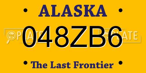 048ZB6 Alaska License Plate