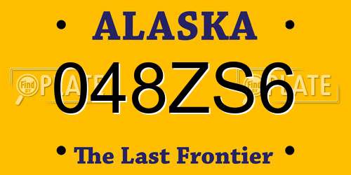 048ZS6 Alaska License Plate