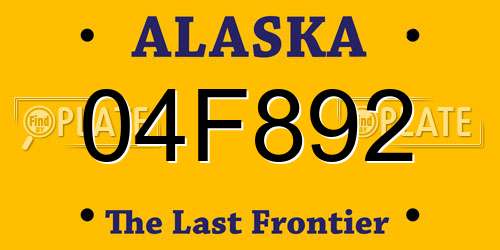 04F892 Alaska License Plate