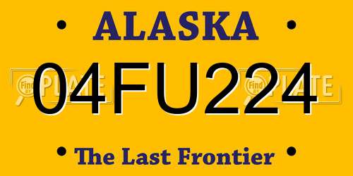 04FU224 Alaska License Plate