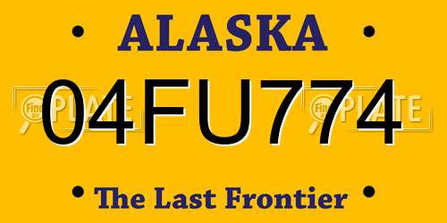 04FU774 Alaska License Plate