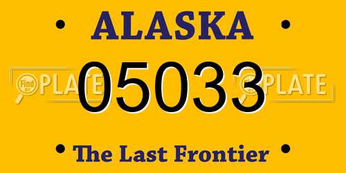 05033 Alaska License Plate