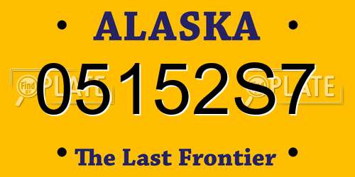 05152S7 Alaska License Plate