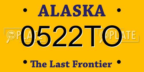 0522TO Alaska License Plate