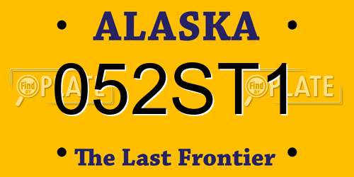 052ST1 Alaska License Plate