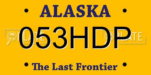 053HDP Alaska License Plate