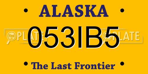 053IB5 Alaska License Plate