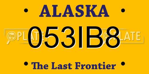 053IB8 Alaska License Plate