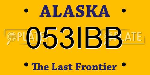 053IBB Alaska License Plate