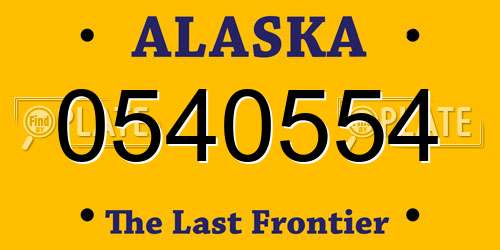 0540554 Alaska License Plate