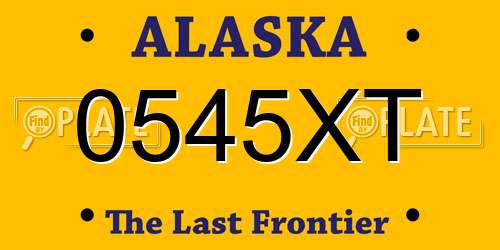 0545XT Alaska License Plate