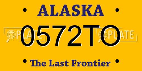 0572TO Alaska License Plate