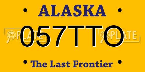 057TTO Alaska License Plate