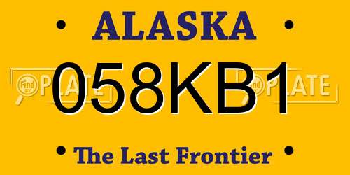 058KB1 Alaska License Plate
