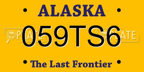 059TS6 Alaska License Plate