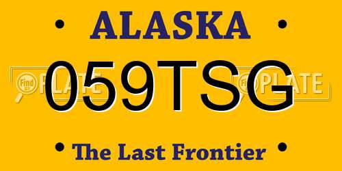 059TSG Alaska License Plate