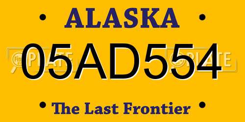 05AD554 Alaska License Plate