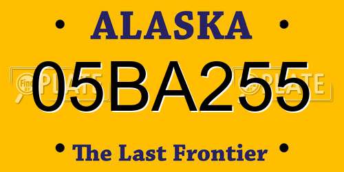 05BA255 Alaska License Plate