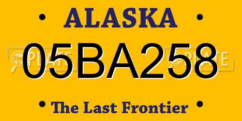 05BA258 Alaska License Plate
